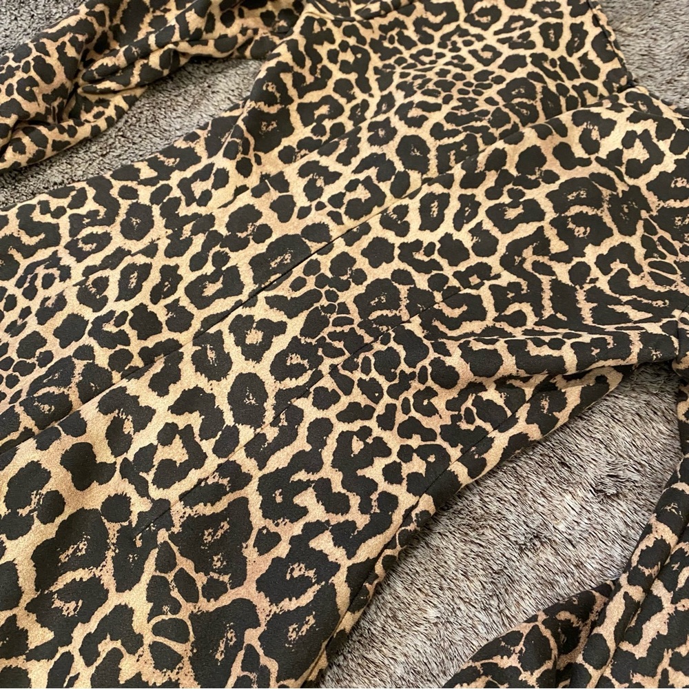ZARA Ruched Leopard Print Bodycon Dress - Picture 14 of 14